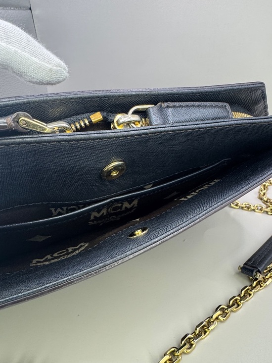 MCM Black Clutch with Gold Chain - Picture 6 of 10